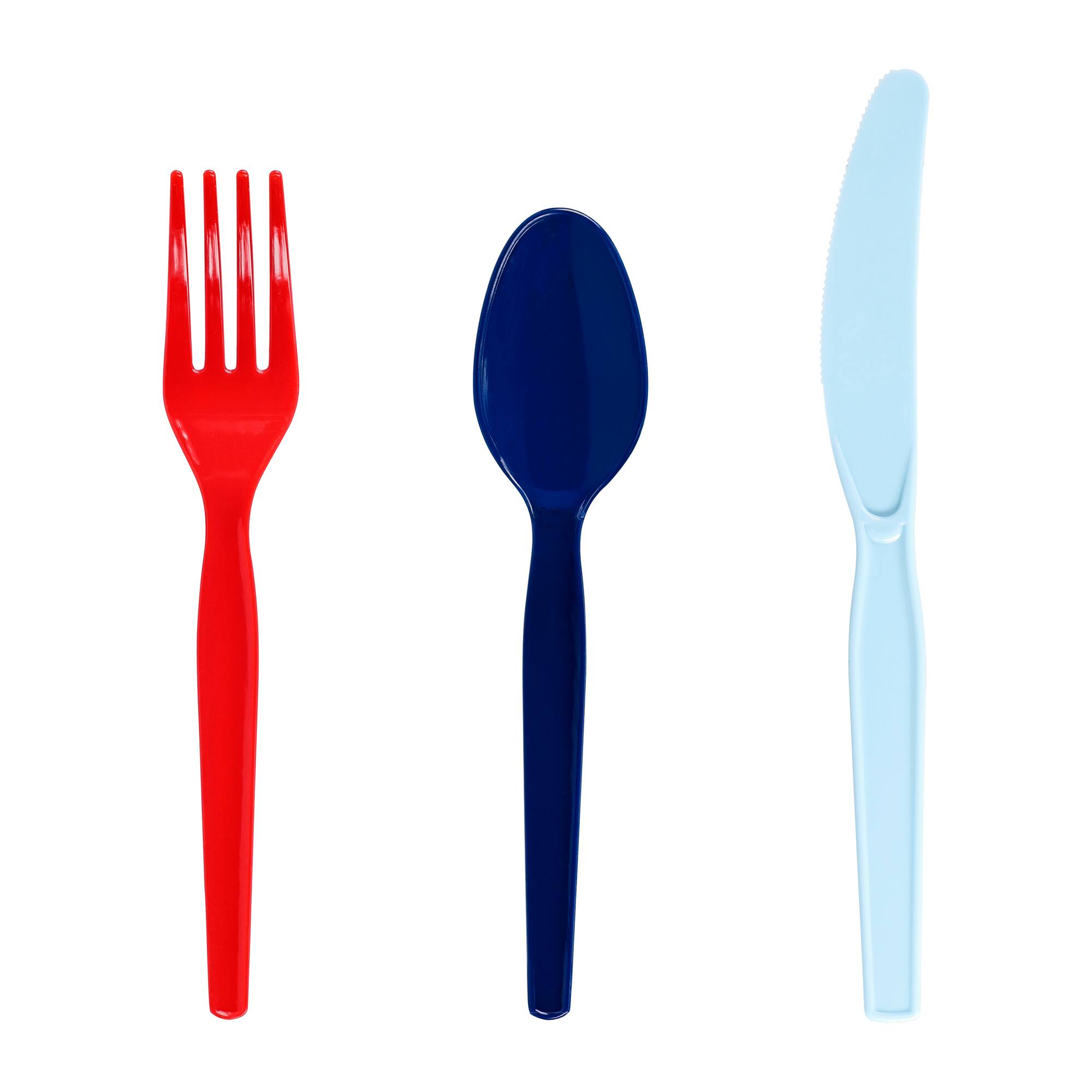 Red, White & Blue Plastic Cutlery Set by Celebrate It™